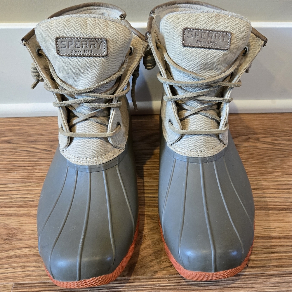 Sperry Women's 12 Saltwater Ankle Pop Out sole Duck Rain BOOTS - Picture 3 of 9
